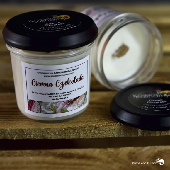 ŚWIECA SOJOWA zapachowa 120ml 30h CIEMNA CZEKOLADA ŚWIECA SOJOWA zapachowa 120ml 30h CIEMNA CZEKOLADA