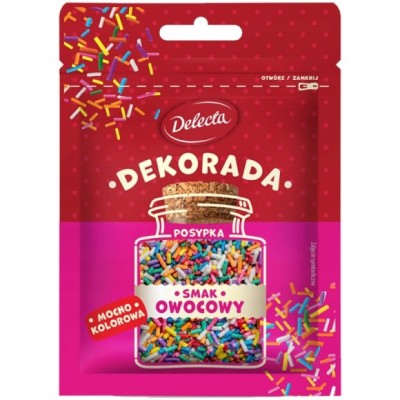 Delecta DEKORADA posypka mocno kolorowa SMAK OWOCOWY 35g