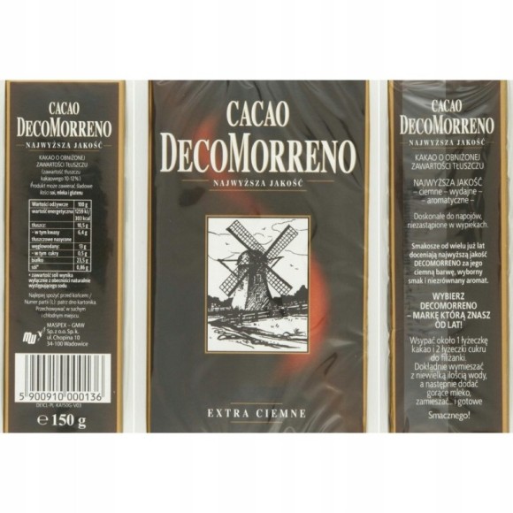 KAKAO DecoMorreno EXTRA CIEMNE z wiatrakiem D PIECZENIA W