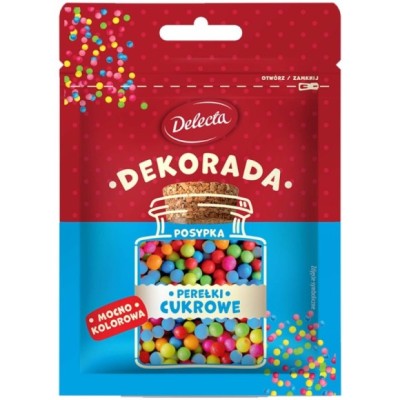 Delecta DEKORADA PEREŁKI CUKROWE posypka mocno kolorowa