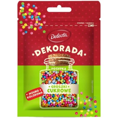 Delecta DEKORADA GROSZKI CUKROWE posypka mocno kolorowa