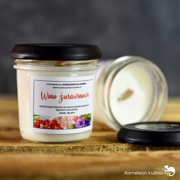 ŚWIECA SOJOWA zapachowa 120ml 30h WINO ŻURAWINOWE ŚWIECA SOJOWA zapachowa 120ml 30h WINO ŻURAWINOWE