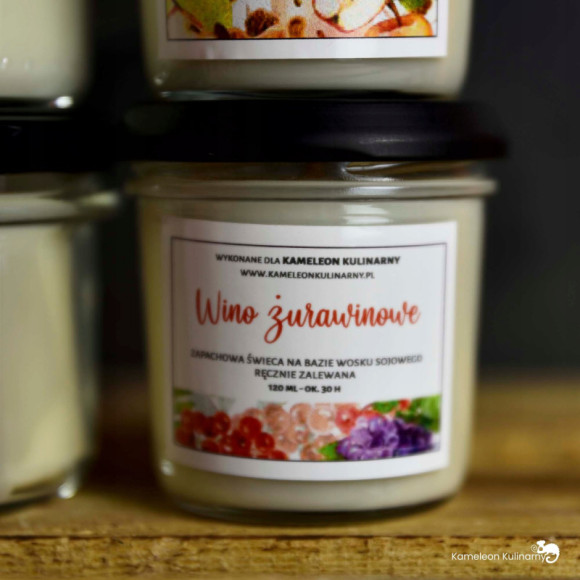 ŚWIECA SOJOWA zapachowa 120ml 30h WINO ŻURAWINOWE ŚWIECA SOJOWA zapachowa 120ml 30h WINO ŻURAWINOWE