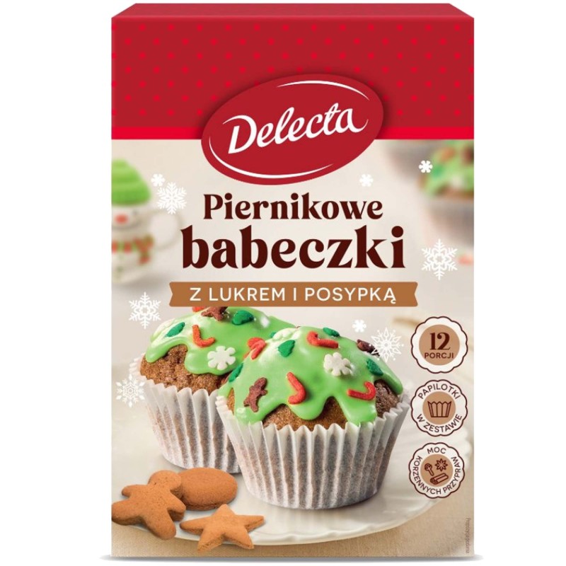 Delecta PIERNIKOWE BABECZKI Z LUKREM I POSYPKĄ + papilotki