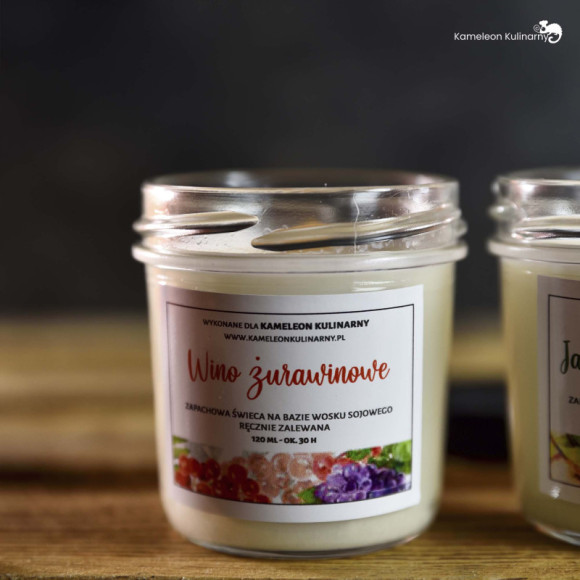 ŚWIECA SOJOWA zapachowa 120ml 30h WINO ŻURAWINOWE ŚWIECA SOJOWA zapachowa 120ml 30h WINO ŻURAWINOWE