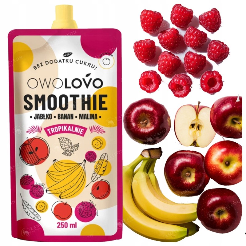 OWOLOVO SMOOTHIE TROPIKALNIE mus owocowy JABŁKO BANAN