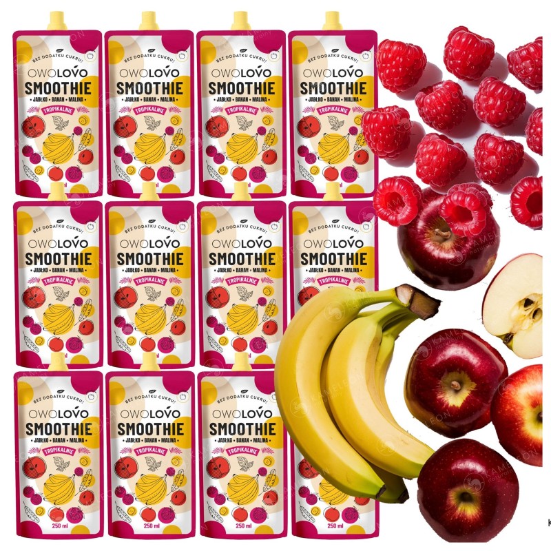 OWOLOVO SMOOTHIE TROPIKALNIE mus owocowy JABŁKO BANAN