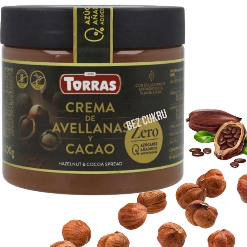 Torras KREM KAKAOWO ORZECHOWY BEZ CUKRU ze stewią