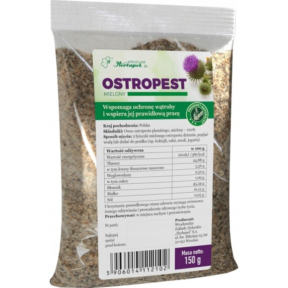 Herbapol OSTROPEST PLAMISTY MIELONY owoc ostropestu 100%