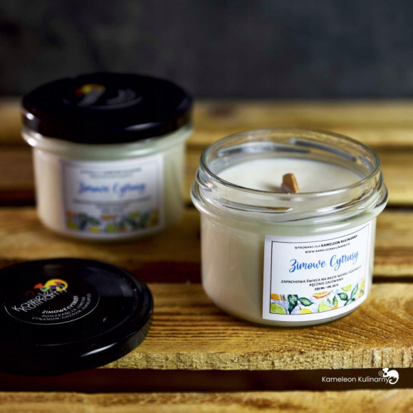 ŚWIECA SOJOWA zapachowa 235ml 55h ZIMOWE CYTRUSY ŚWIECA SOJOWA zapachowa 235ml 55h ZIMOWE CYTRUSY