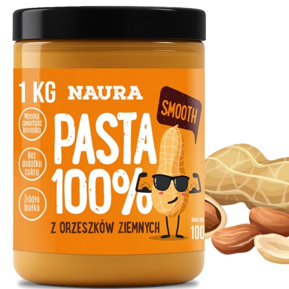 Naura KREM PASTA Z ORZECHÓW ZIEMNYCH 100% gładka bez