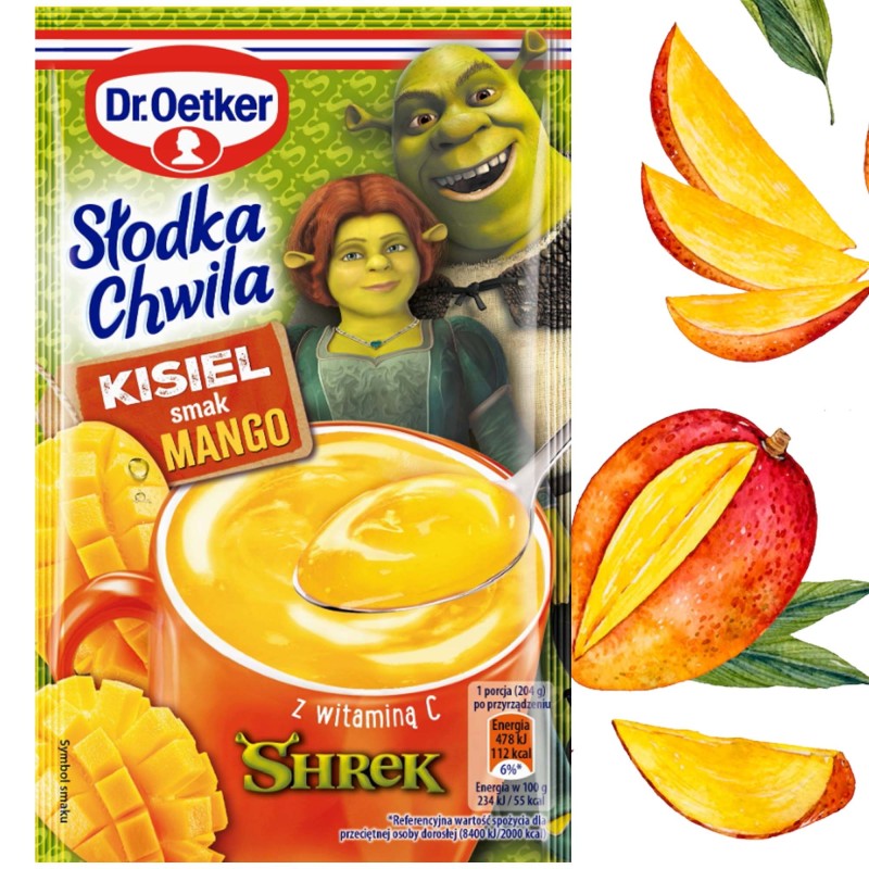 Dr.Oetker Shrek KISIEL smak MANGO z wit. C 29g
