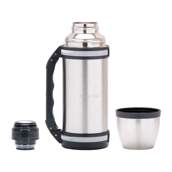 TERMOS PRÓŻNIOWY ZE STALI NIERDZEWNEJ Z UCHWYTEM inox 1500ML 1,5L + KUBEK TERMOS PRÓŻNIOWY ZE STALI NIERDZEWNEJ Z UCHWYTEM inox 1500ML 1,5L + KUBEK
