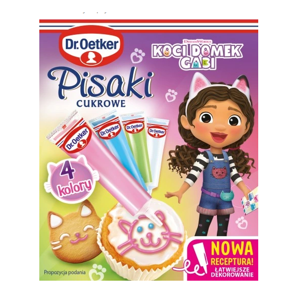DR.OETKER PISAKI CUKROWE KOCI DOMEK GABI nowa receptura 68G