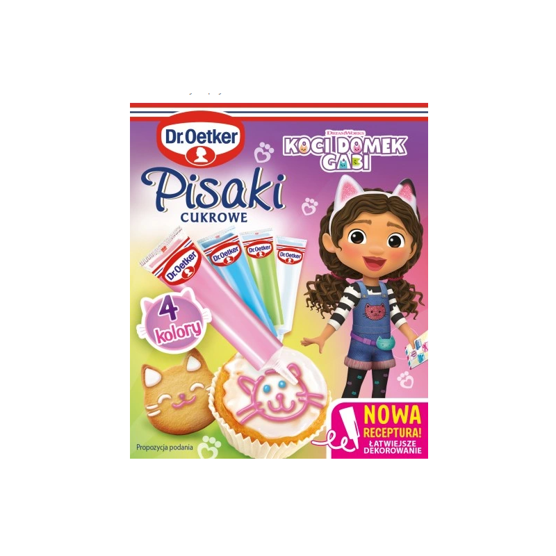 DR.OETKER PISAKI CUKROWE KOCI DOMEK GABI nowa receptura 68G