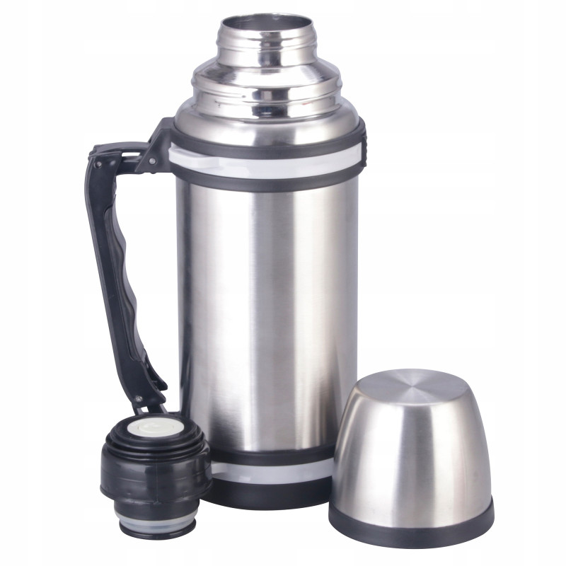 TERMOS PRÓŻNIOWY ZE STALI NIERDZEWNEJ Z UCHWYTEM inox 1500ML 1,5L + KUBEK