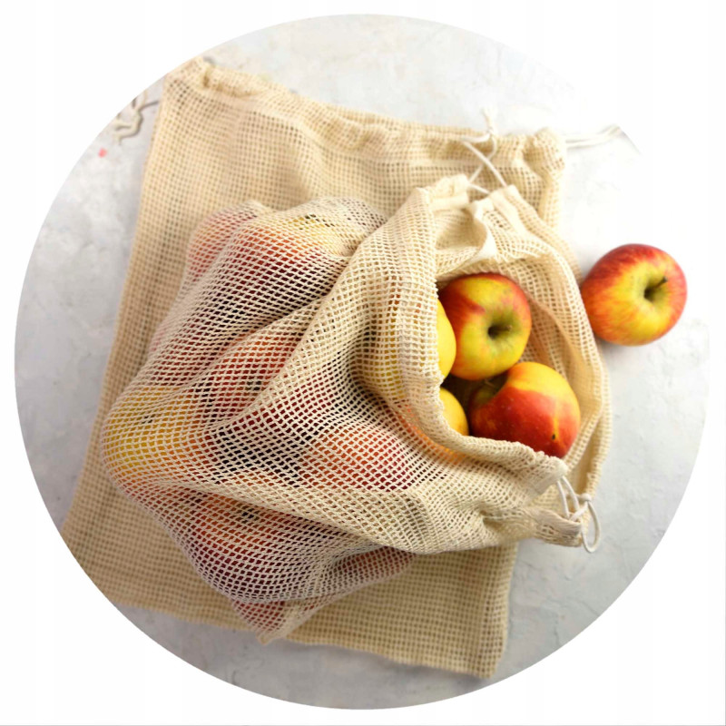TORBA EKO ZERO WASTE zakupy DUŻA 30x40 siatka 5kg