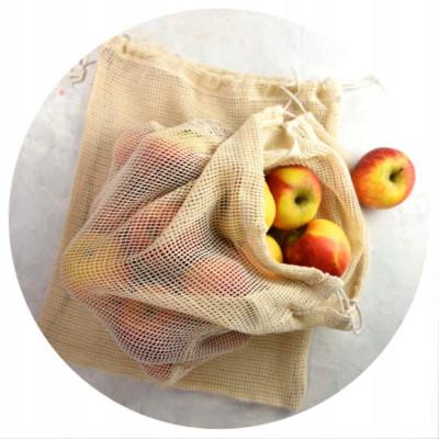 TORBA EKO ZERO WASTE zakupy DUŻA 30x40 siatka 5kg