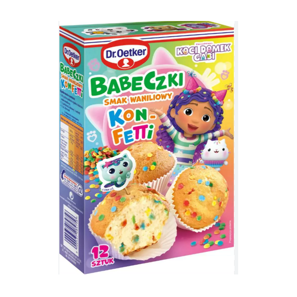 DR. OETKER BABECZKI KONFETTI SMAK WANILIOWY KOCI DOMEK GABI