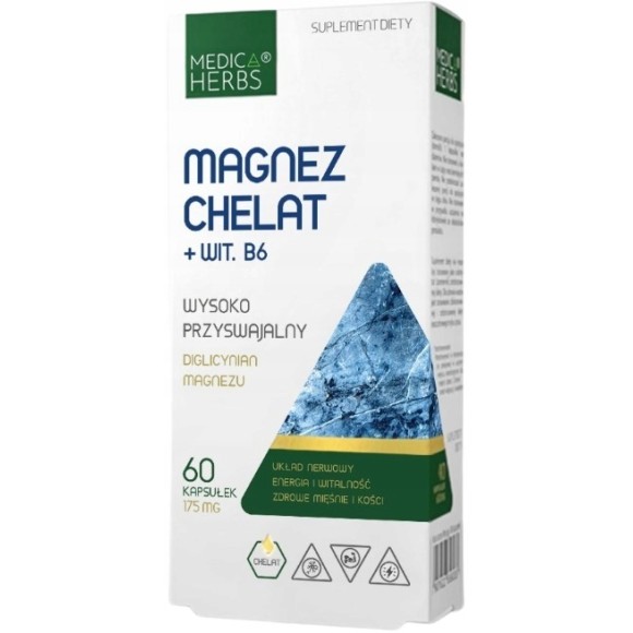 Medica Herbs MAGNEZ CHELAT DIGLICYNIAN MAGNEZU + WITAMINA