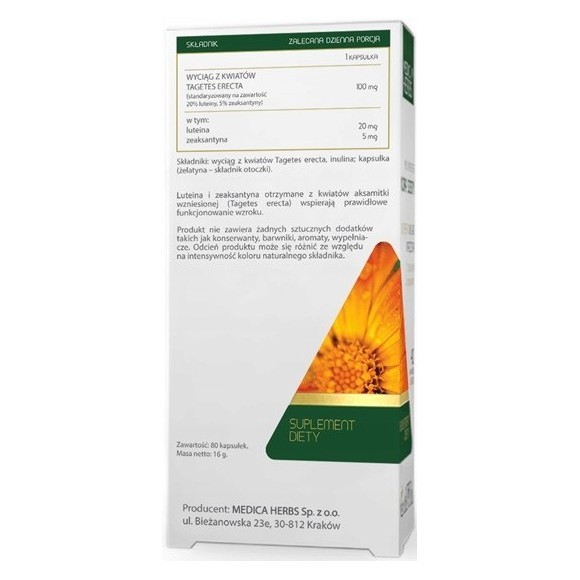 Medica Herbs LUTEINA + ZEAKSANTYNA 100mg 80kaps wsparcie