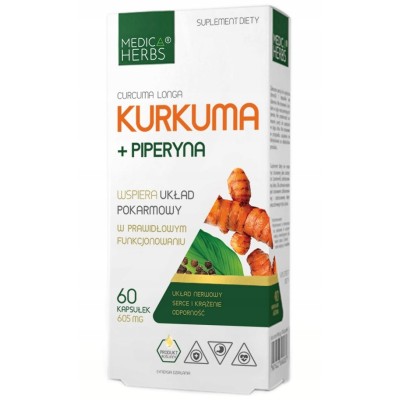 Medica Herbs KURKUMA + PIPERYNA 95% piperyny 605mg 60kaps