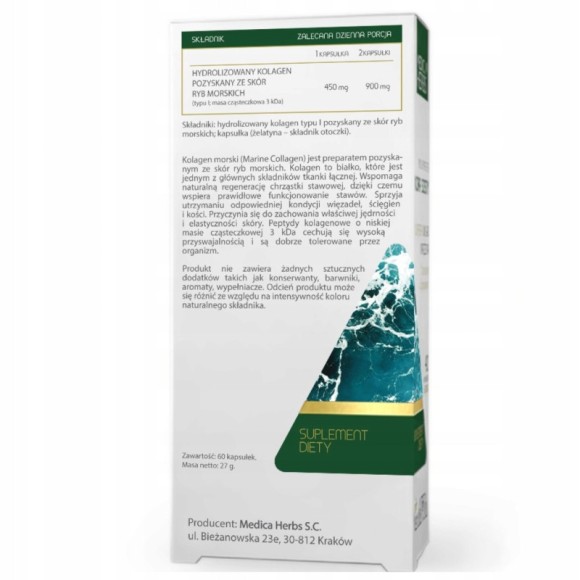 Medica Herbs KOLAGEN MORSKI TYPU I hydrolizowany Z DZIKICH