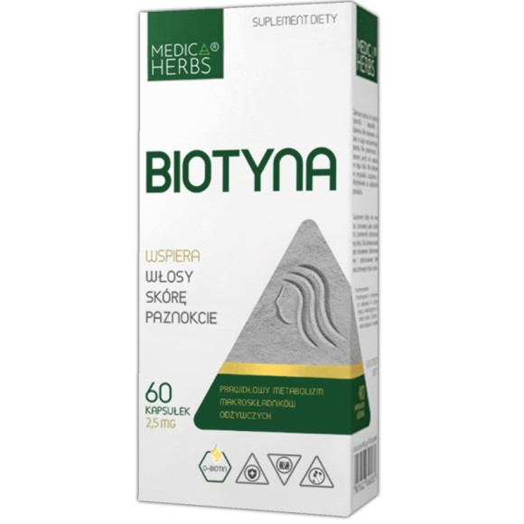 Medica Herbs BIOTYNA WITAMINA B7 H 60kaps wsparcie WŁOSY