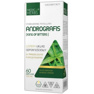 Medica Herbs ANDROGRAFIS Brodziuszka 400mg 60kps wsparcie