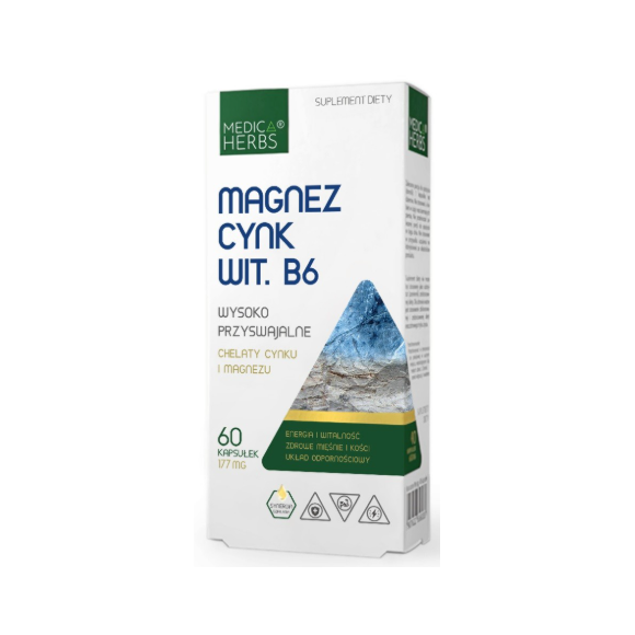 Medica Herbs MAGNEZ CYNK WITAMINA B6 wsparcie UKŁAD NERWOWY