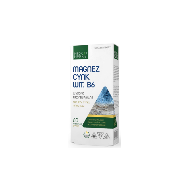 Medica Herbs MAGNEZ CYNK WITAMINA B6 wsparcie UKŁAD NERWOWY
