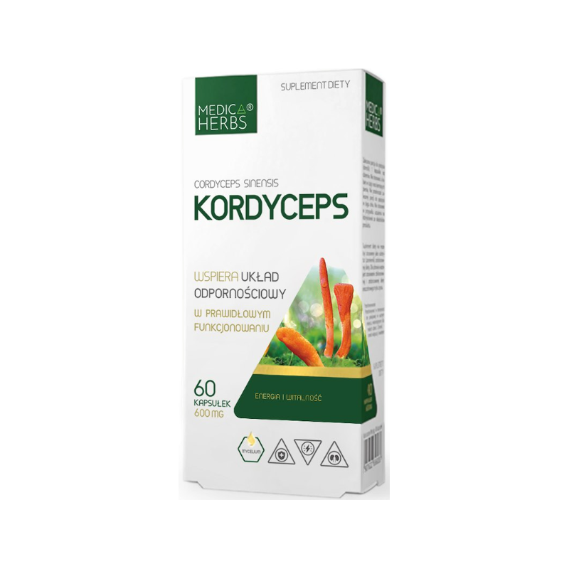 Medica Herbs KORDYCEPS wsparcie ODPORNOŚĆ ENERGIA 600MG 60
