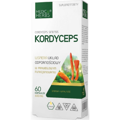 Medica Herbs KORDYCEPS wsparcie ODPORNOŚĆ ENERGIA 600MG 60