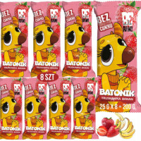 BE RAW! KIDS BATON bez cukru TRUSKAWKA BANAN 8szt.