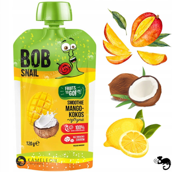 BOBSNAIL MUS OWOCOWY bez cukru PRZECIER smoothie MIX SMAKÓW 120G x14 1,68KG BOBSNAIL MUS OWOCOWY bez cukru PRZECIER smoothie MIX SMAKÓW 120G x14 1,68KG
