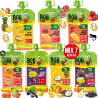 BOBSNAIL MUS OWOCOWY PRZECIER smoothie MIX CIEKAWYCH smaków 120G x7 0,84KG