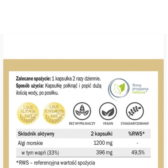 Yango NATURALNY WAPŃ z ALG CZERWONYCH 90kaps wsparcie