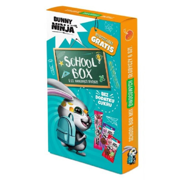 ZESTAW SCHOOL BOX PRZEKĄSKI OWOCOWE I NIESPODZIANKI BUNNY