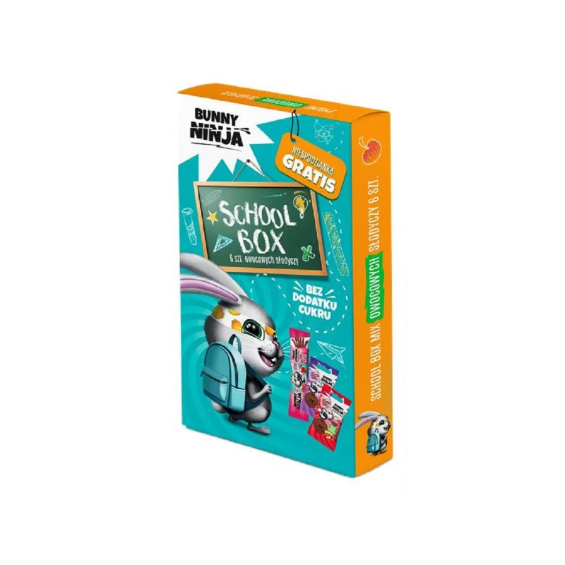 ZESTAW SCHOOL BOX PRZEKĄSKI OWOCOWE I NIESPODZIANKI BUNNY