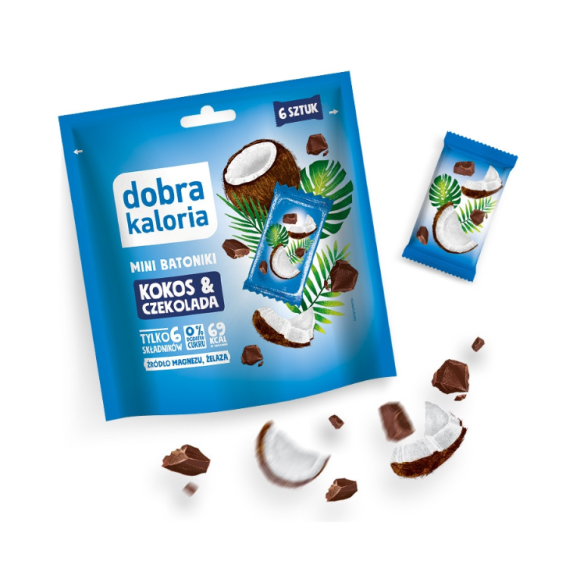 Dobra kaloria MINI BATONIKI KOKOS CZEKOLADA bez dodatku