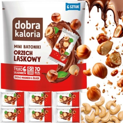 Dobra kaloria MINI BATONIKI daktyl nerkowiec ORZECH LASKOWY