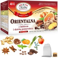 Malwa HERBATA ORIENTALNA imbir + skórka pomarańczy 20