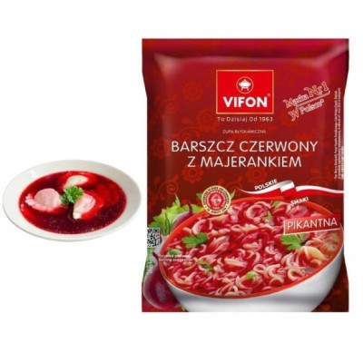 VIFON ZUPA zupka chińska BARSZCZ CZERWONY Z MAJERANKIEM 67g