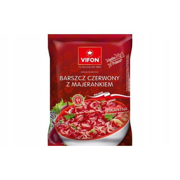 VIFON ZUPA zupka chińska BARSZCZ CZERWONY Z MAJERANKIEM 67g