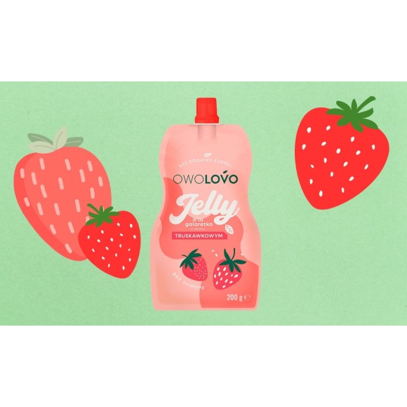 Owolovo JELLY GALARETKA W TUBCE JABŁKO TRUSKAWKA deser bez