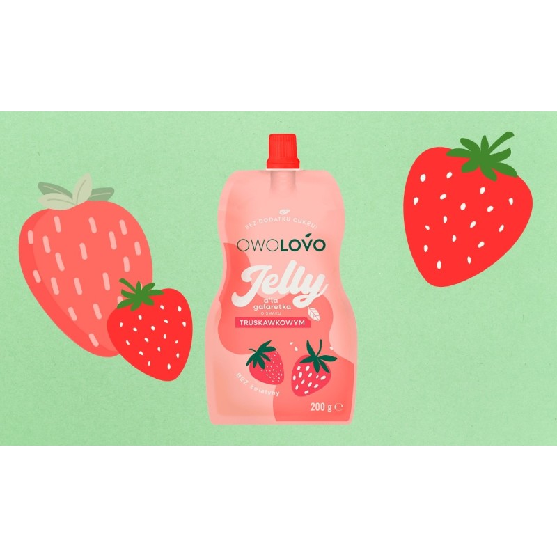 Owolovo JELLY GALARETKA W TUBCE JABŁKO TRUSKAWKA deser bez