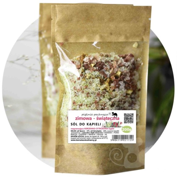 KAMELEON KULINARNY sól do kąpieli ŚWIĄTECZNA 200g pięknie