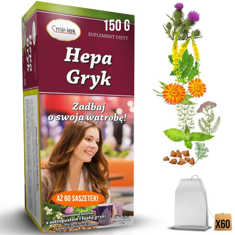 MIR-LEK HEPA GRYK wsparcie ZDROWA WĄTROBA mieszanka ziół 60