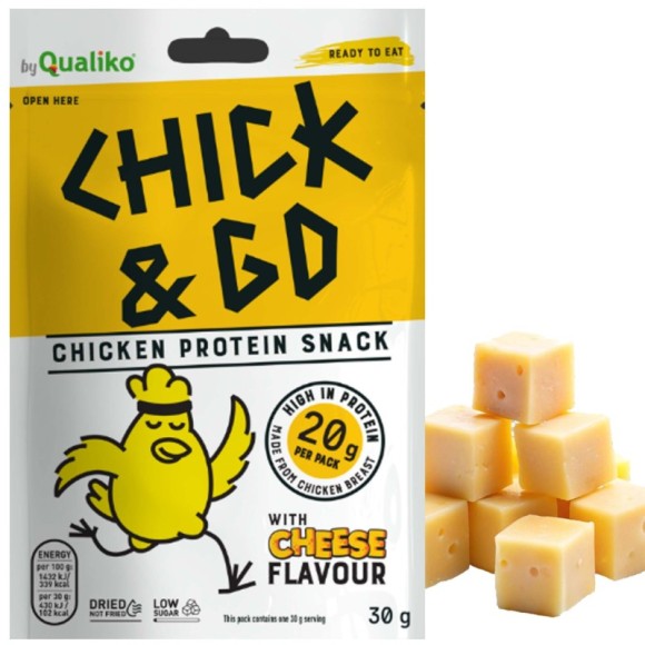 CHICK&GO suszona PIERŚ KURCZAKA plastry o smaku serowym 30g