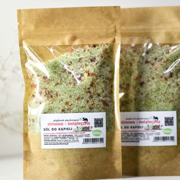 KAMELEON KULINARNY sól do kąpieli ŚWIĄTECZNA 200g pięknie